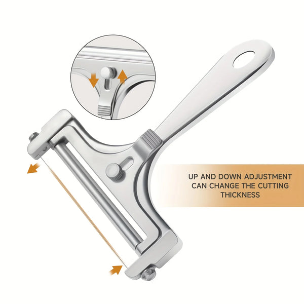 Effortless Cheese Slicer Delight  Stainless Steel Wire Cheese Cutter