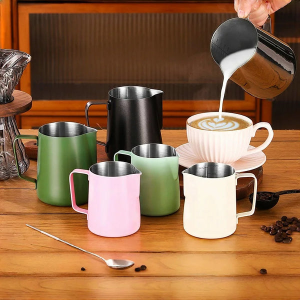 Stainless Steel Milk Frother Jug  Barista Espresso Steaming Pitcher