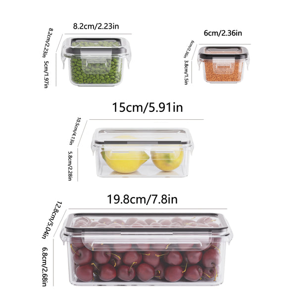 Snap-Lock Food Storage Set  Airtight Stackable Kitchen Containers