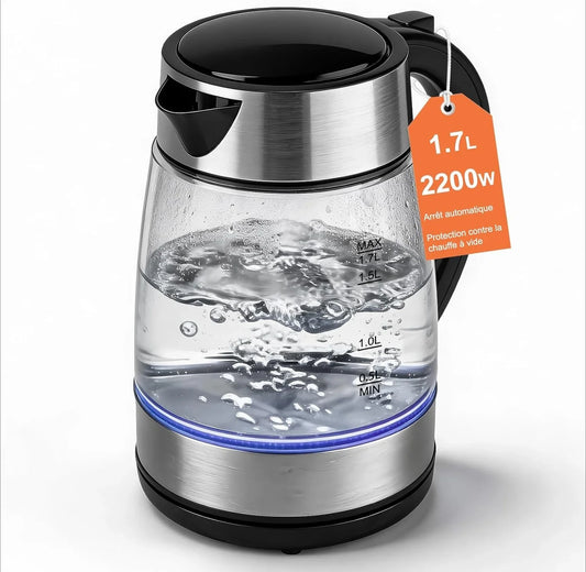 Quick-Boil Glass Kettle | Electric Water Heater with LED Light