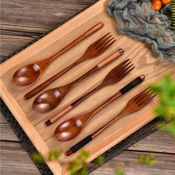 Handcrafted Wooden Kitchen Utensils  Premium Natural Cooking Set