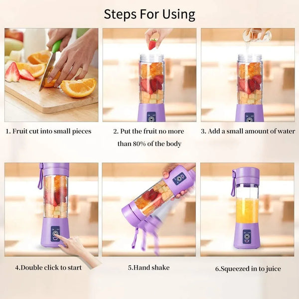 Compact USB Juicer  Portable Electric Fruit Blender Bottle