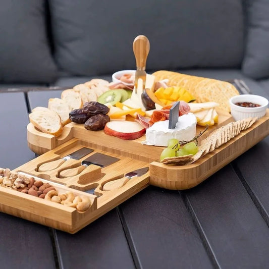 Bamboo Cheese Board Set | Premium Charcuterie Serving Tray