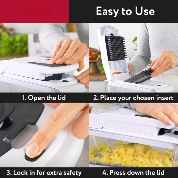 QuickSlice Vegetable Chopper  Multi-Function Food Cutter & Slicer